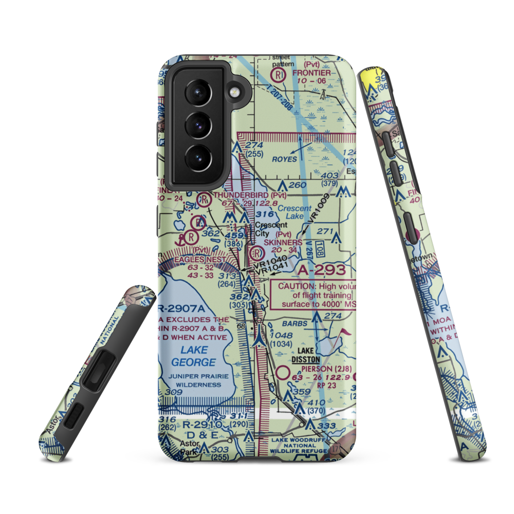 Skinners Wholesale Nursery Airport (16FD) VFR Sectional Samsung Phone Case Samsung Galaxy S21 FE model shown