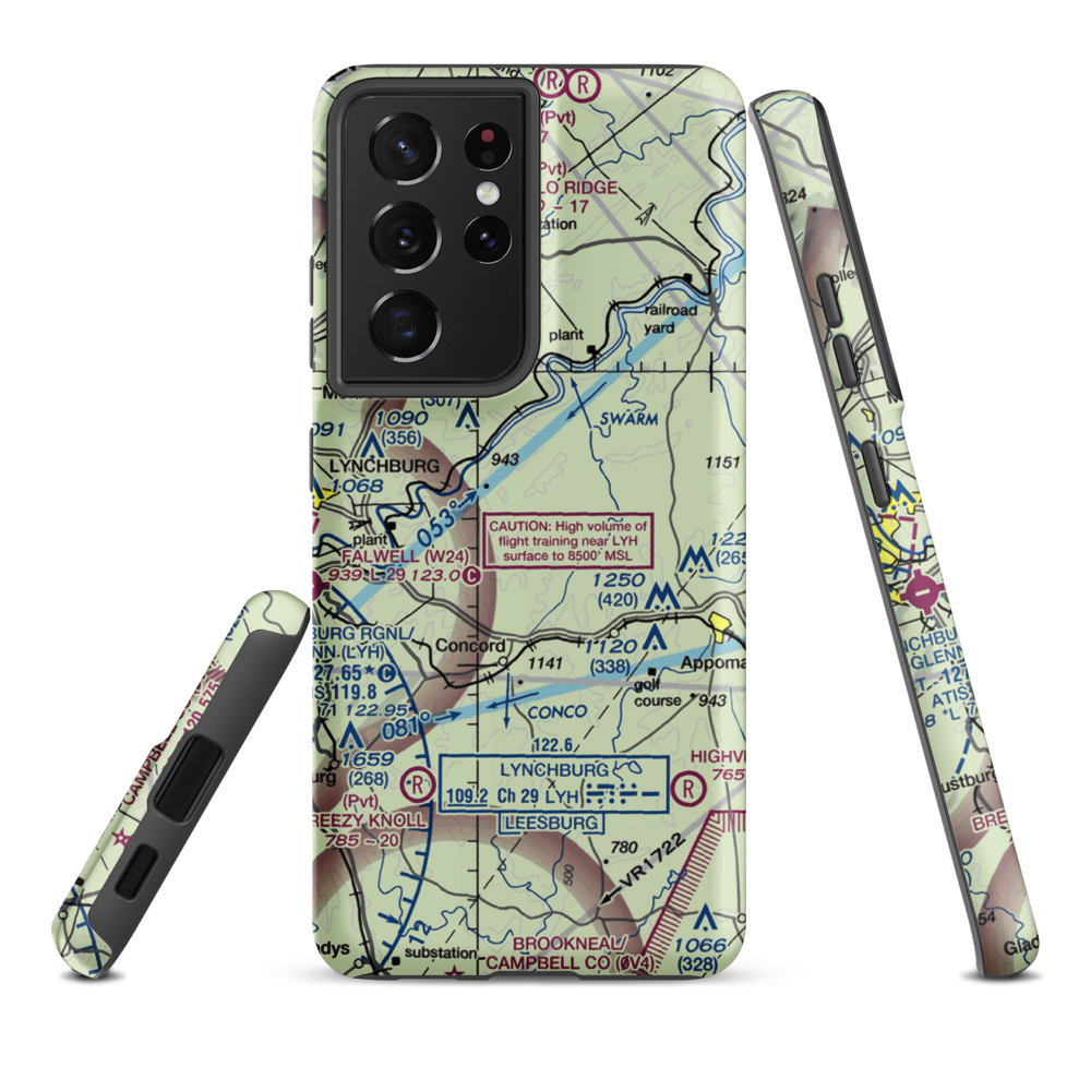 Skovhus Airport (VA24) VFR Sectional Samsung Phone Case Samsung Galaxy S21 Ultra model shown