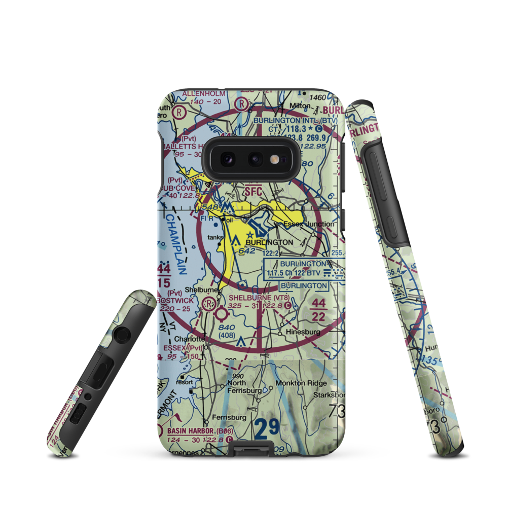 Sky Acres Airport (VT25) VFR Sectional Samsung Phone Case Samsung Galaxy S10 Plus model shown
