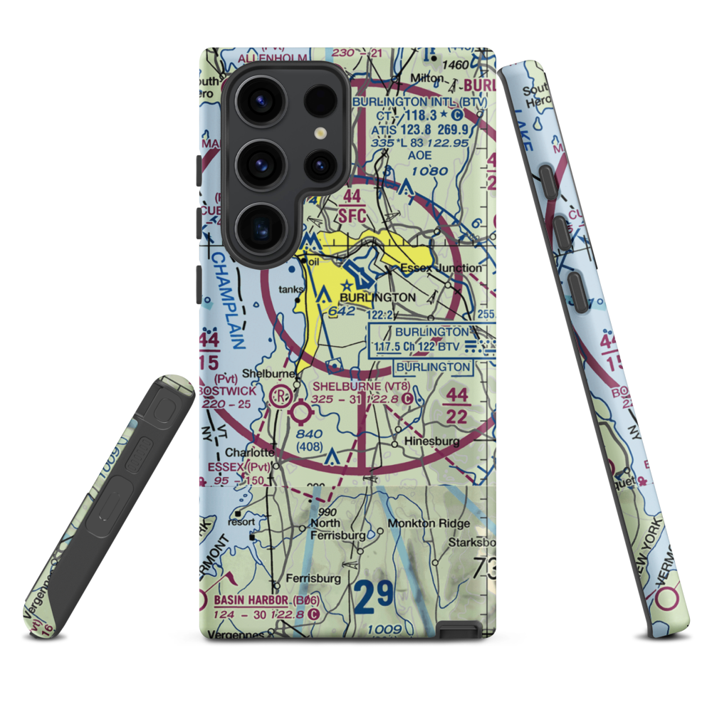 Sky Acres Airport (VT25) VFR Sectional Samsung Phone Case Samsung Galaxy S23 Ultra model shown