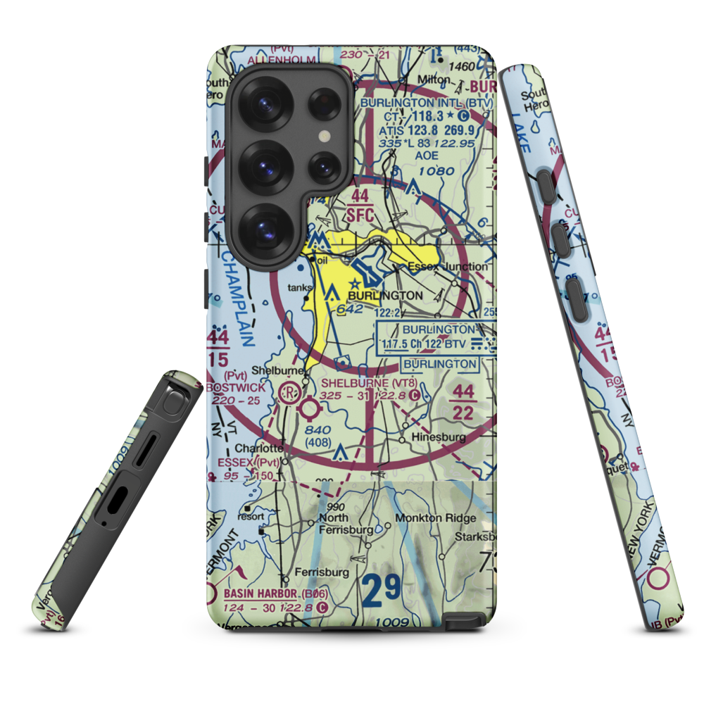 Sky Acres Airport (VT25) VFR Sectional Samsung Phone Case Samsung Galaxy S25 Ultra model shown