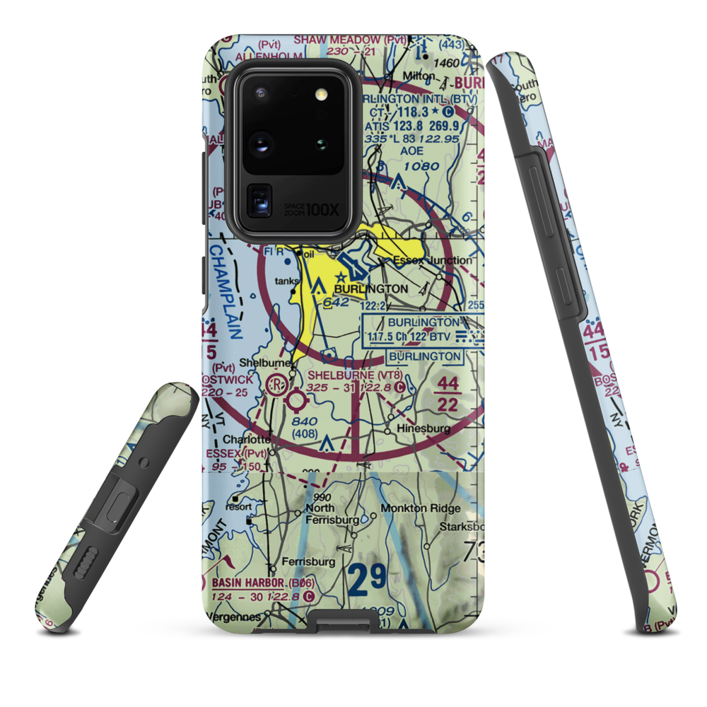 Sky Acres Airport (VT25) VFR Sectional Samsung Phone Case Samsung Galaxy S20 Ultra model shown