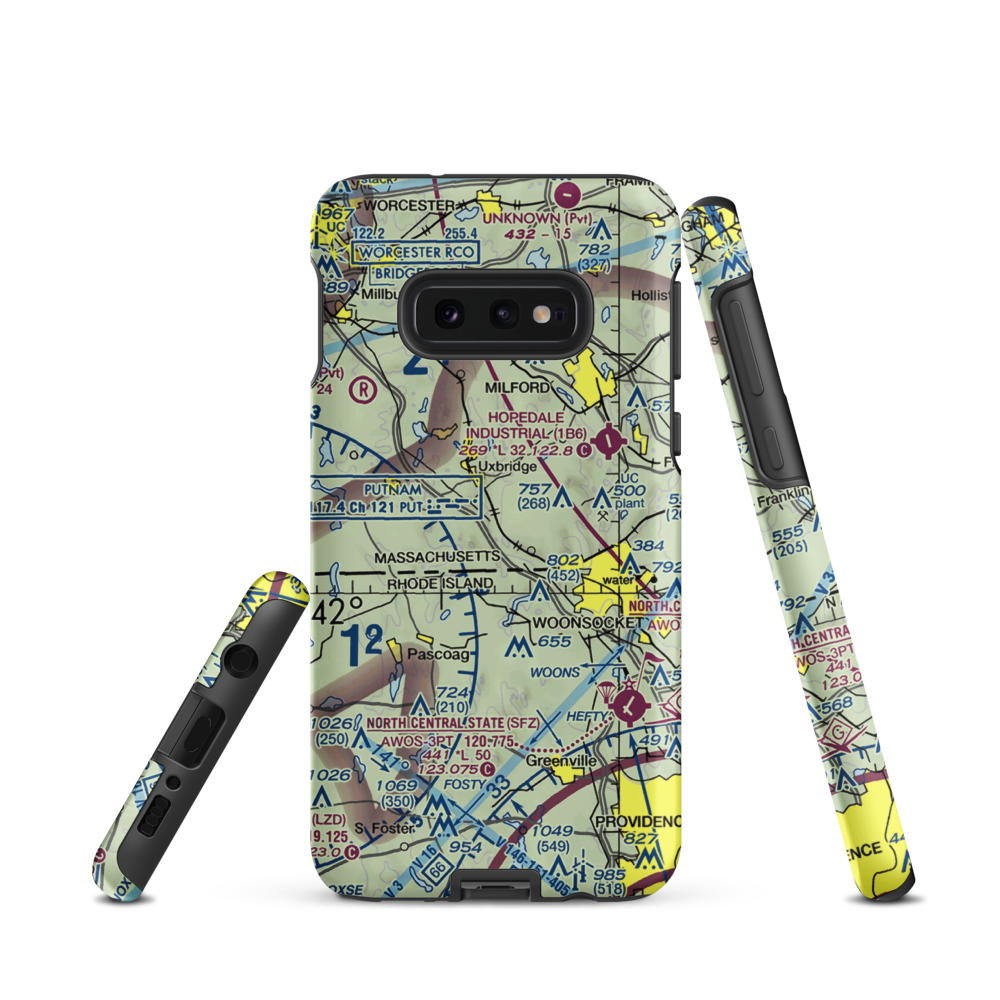Sky Glen Airport (MA75) VFR Sectional Samsung Phone Case Samsung Galaxy S10e model shown