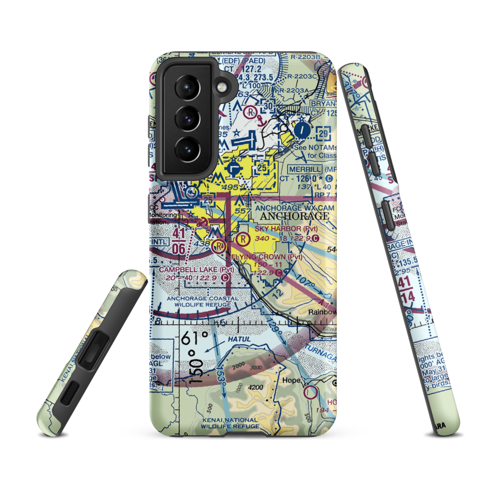 Sky Harbor Airport (9AK5) VFR Sectional Samsung Phone Case Samsung Galaxy S21 FE model shown
