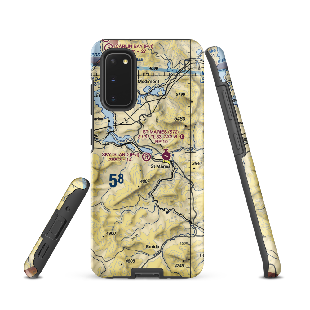 Sky Island Ranch Airport (ID13) VFR Sectional Samsung Phone Case Samsung Galaxy S20 model shown