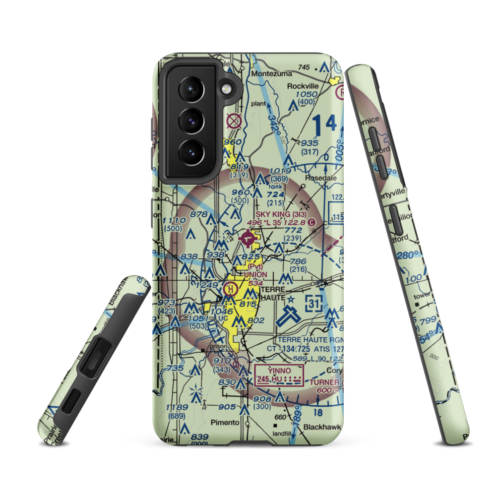 Sky King Airport (3I3) VFR Sectional Samsung Phone Case Samsung Galaxy S21 FE model shown