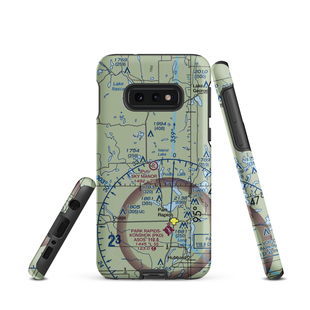 Sky Manor Aero Estates Airport (MN86) VFR Sectional Samsung Phone Case Samsung Galaxy S10e model shown