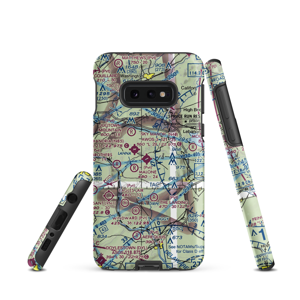 Sky Manor Airport (N40) VFR Sectional Samsung Phone Case Samsung Galaxy S10e model shown