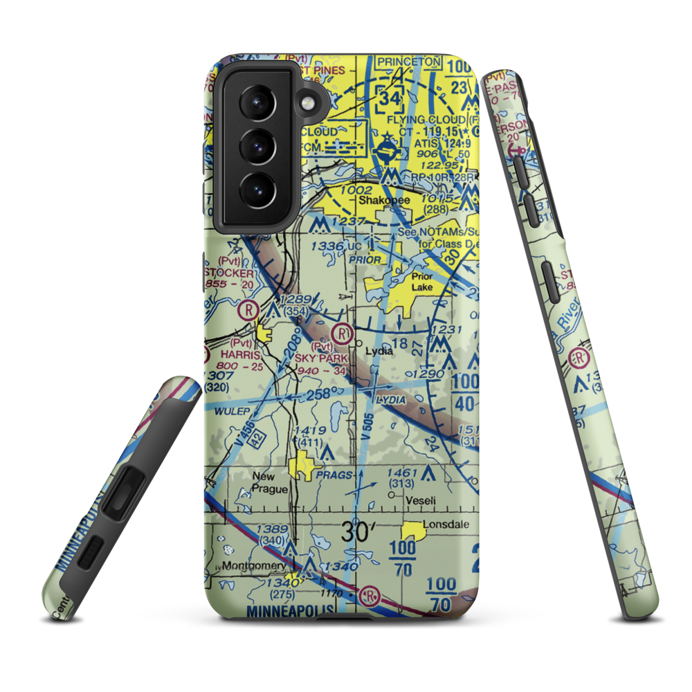 Sky Park Airport (MN67) VFR Sectional Samsung Phone Case Samsung Galaxy S21 FE model shown