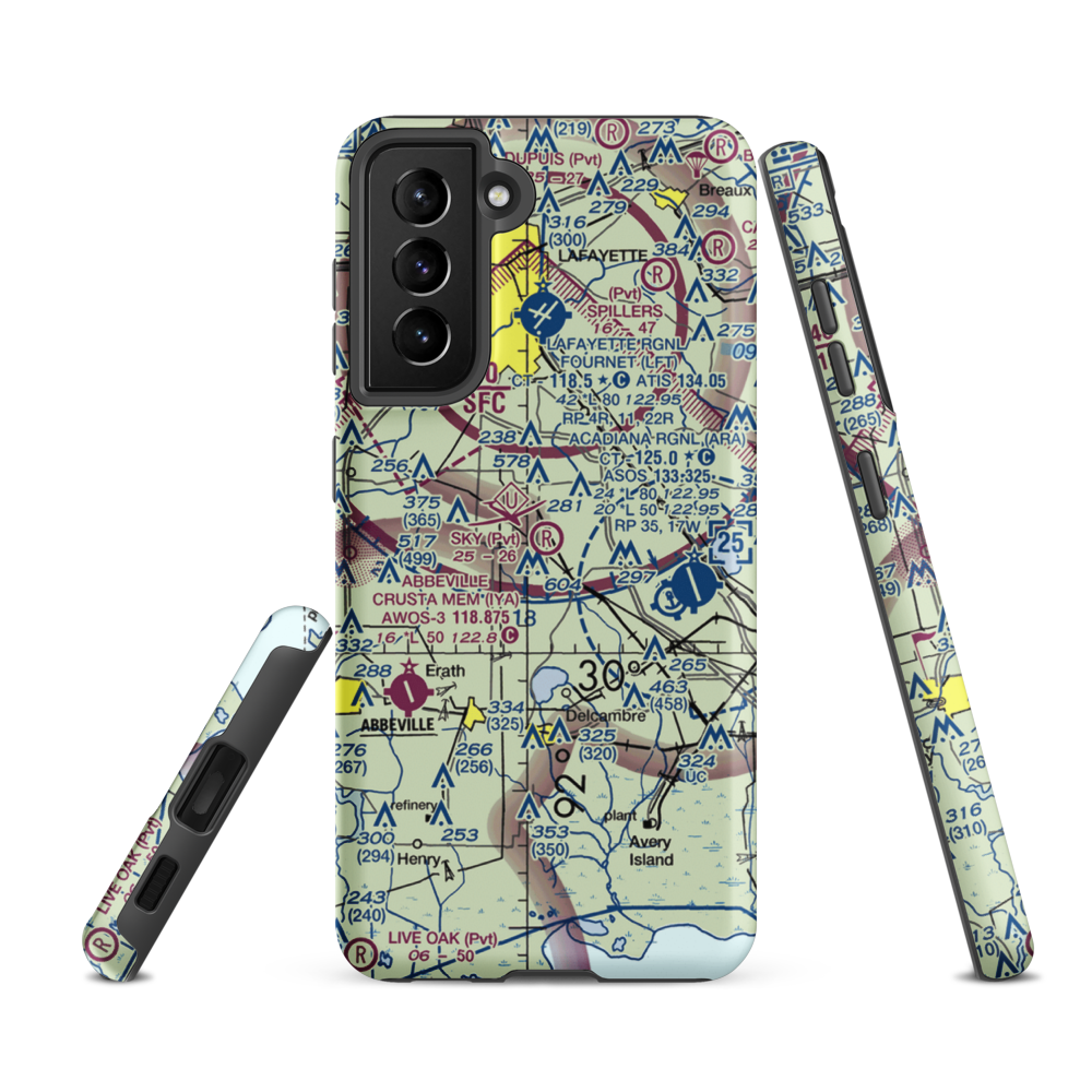 Sky Ranch Airport (33LA) VFR Sectional Samsung Phone Case Samsung Galaxy S21 FE model shown