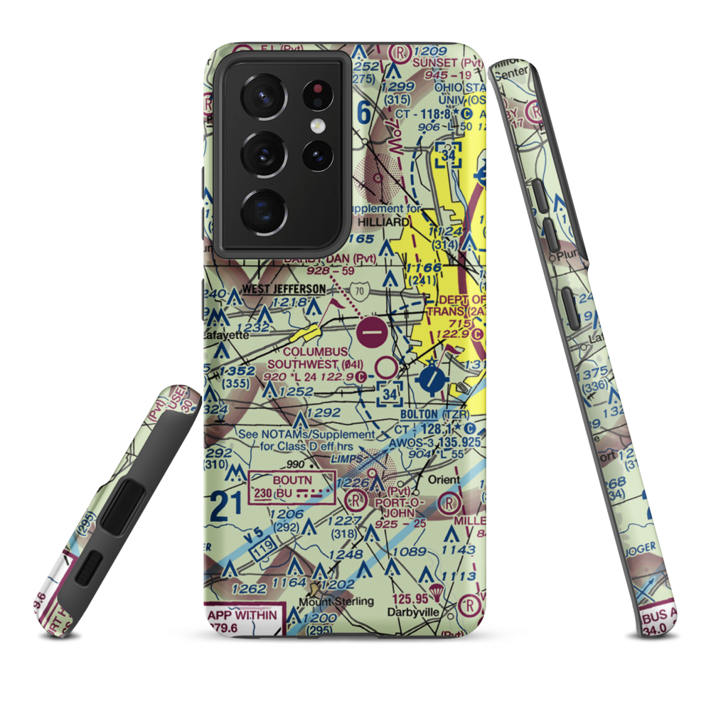 Sky Ranch Airport (49OH) VFR Sectional Samsung Phone Case Samsung Galaxy S21 Plus model shown