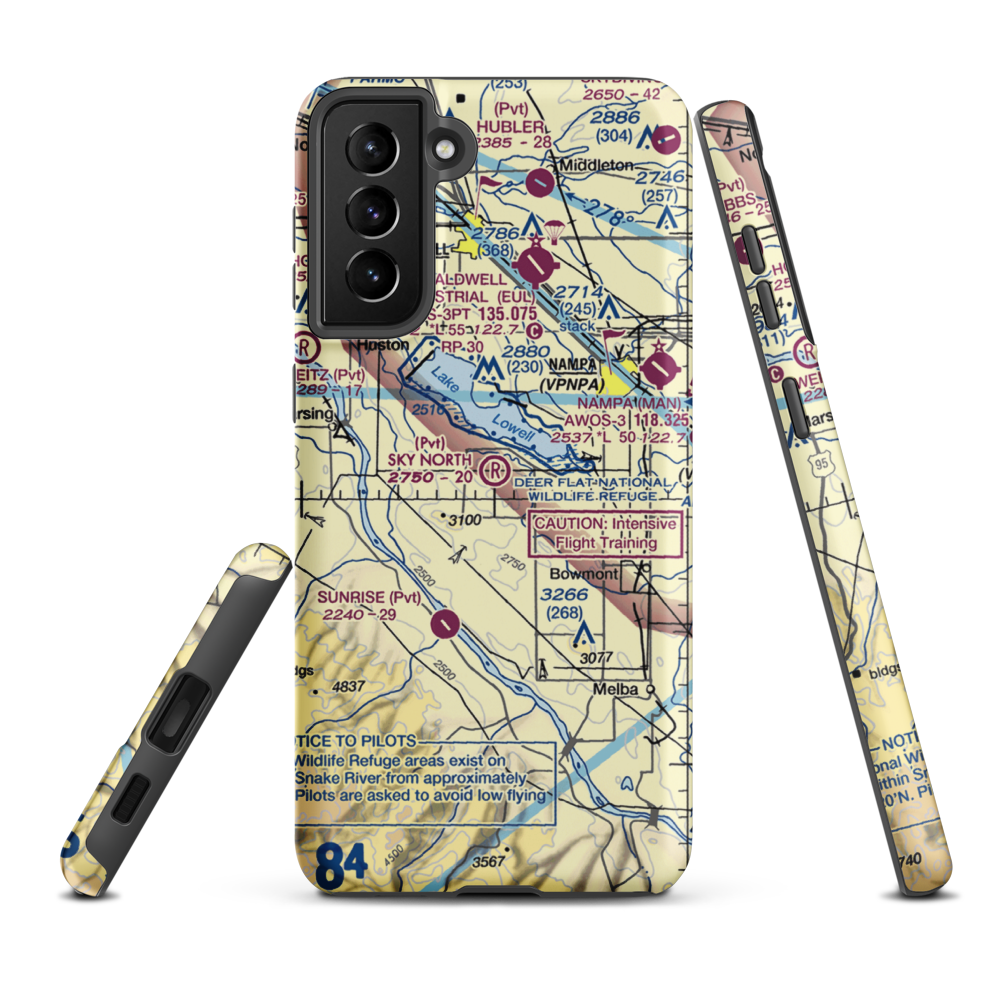 Sky Ranch South Airport (ID79) VFR Sectional Samsung Phone Case Samsung Galaxy S21 FE model shown