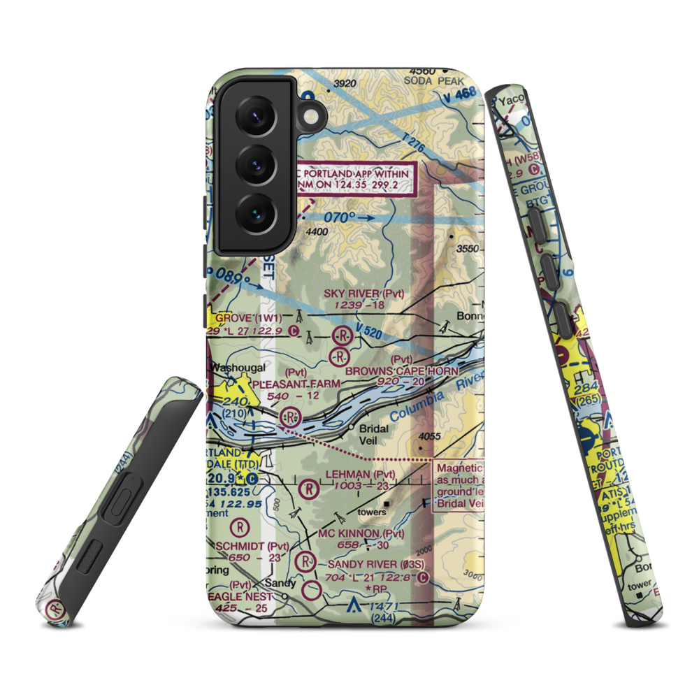 Sky River Ranch Airport (WA78) VFR Sectional Samsung Phone Case Samsung Galaxy S22 Plus model shown