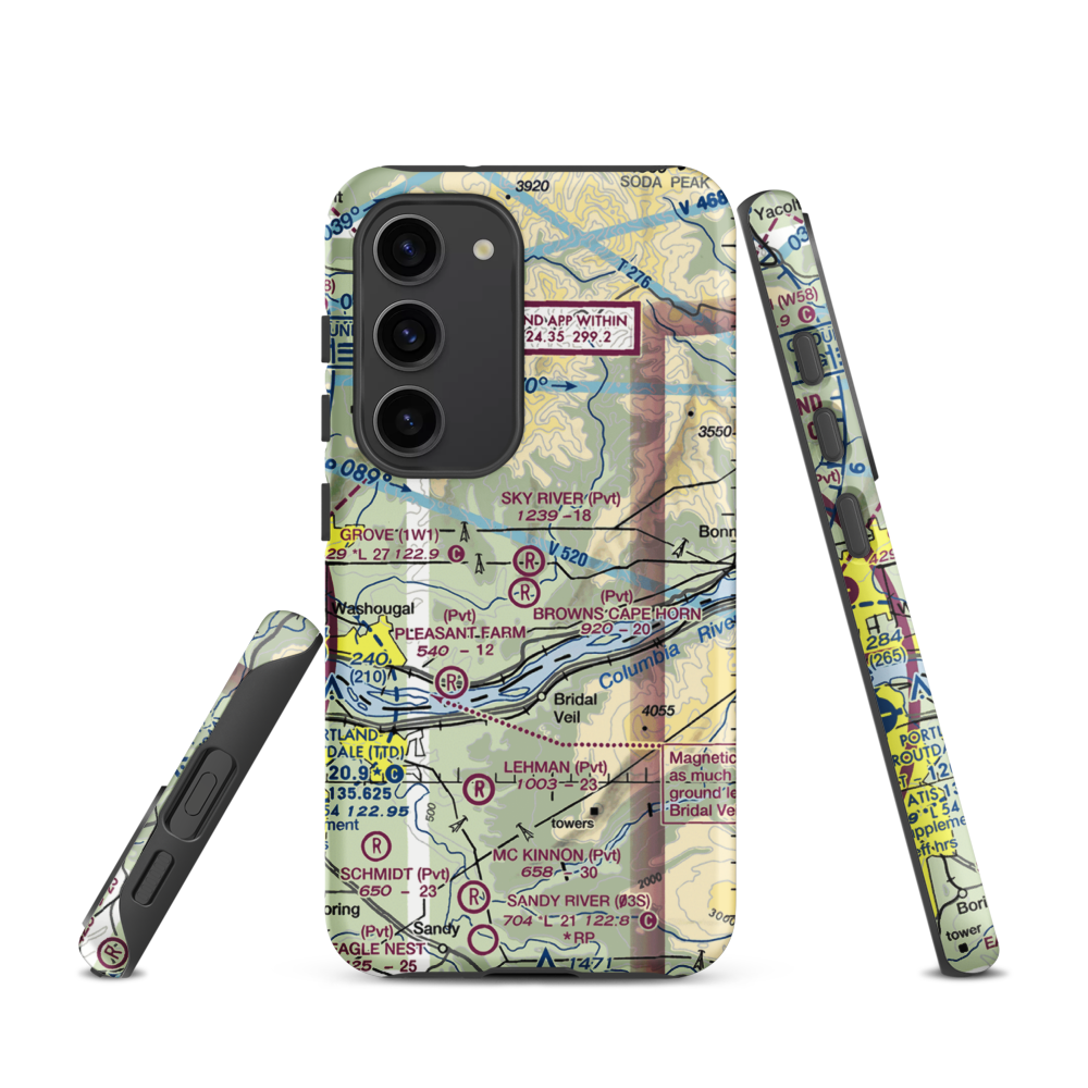 Sky River Ranch Airport (WA78) VFR Sectional Samsung Phone Case Samsung Galaxy S23 model shown