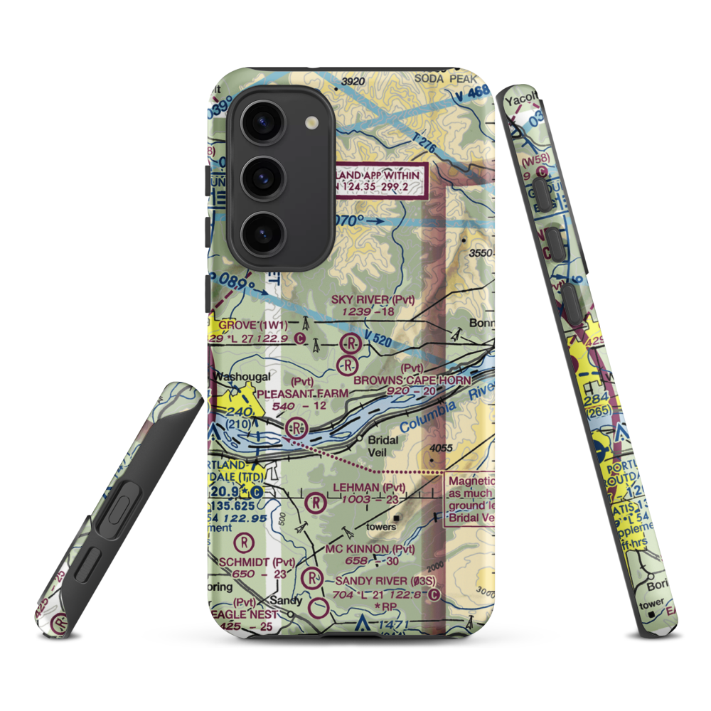 Sky River Ranch Airport (WA78) VFR Sectional Samsung Phone Case Samsung Galaxy S23 Plus model shown