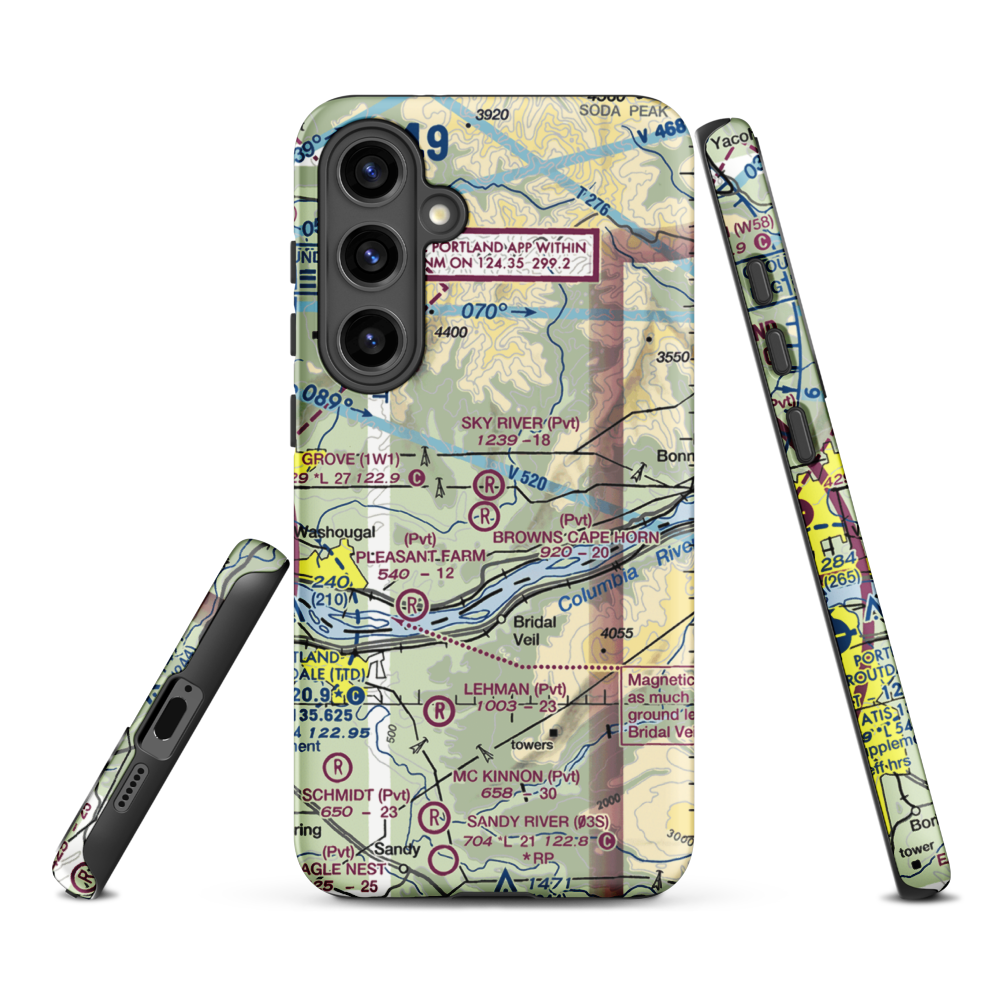 Sky River Ranch Airport (WA78) VFR Sectional Samsung Phone Case Samsung Galaxy S24 Plus model shown