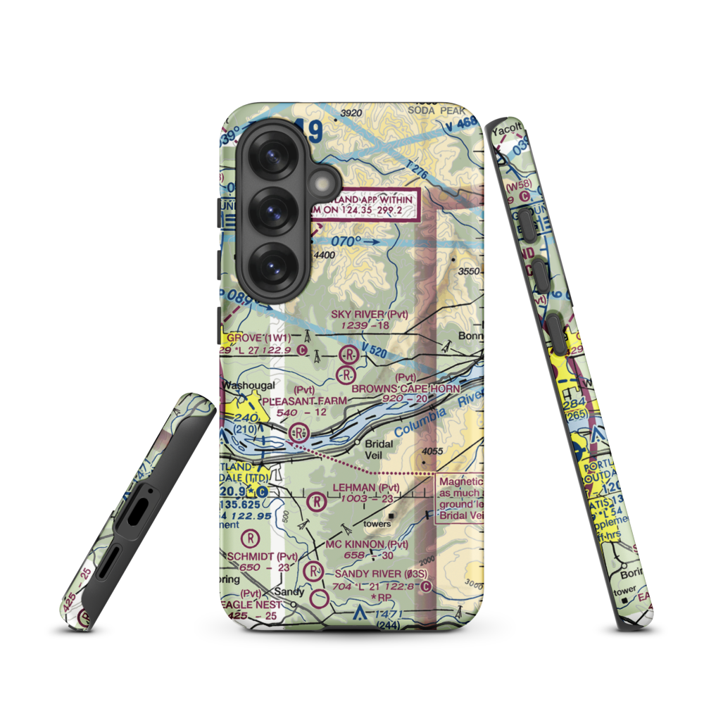 Sky River Ranch Airport (WA78) VFR Sectional Samsung Phone Case Samsung Galaxy S25 model shown