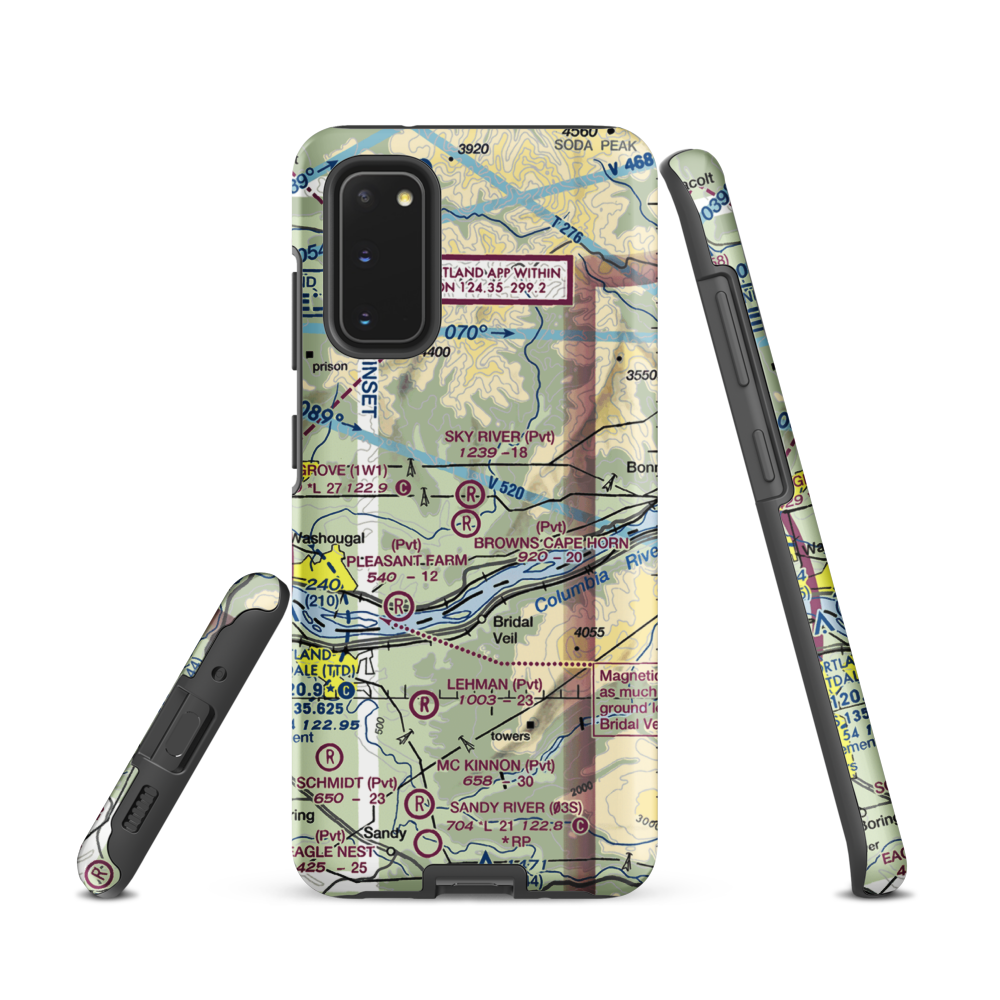 Sky River Ranch Airport (WA78) VFR Sectional Samsung Phone Case Samsung Galaxy S20 model shown