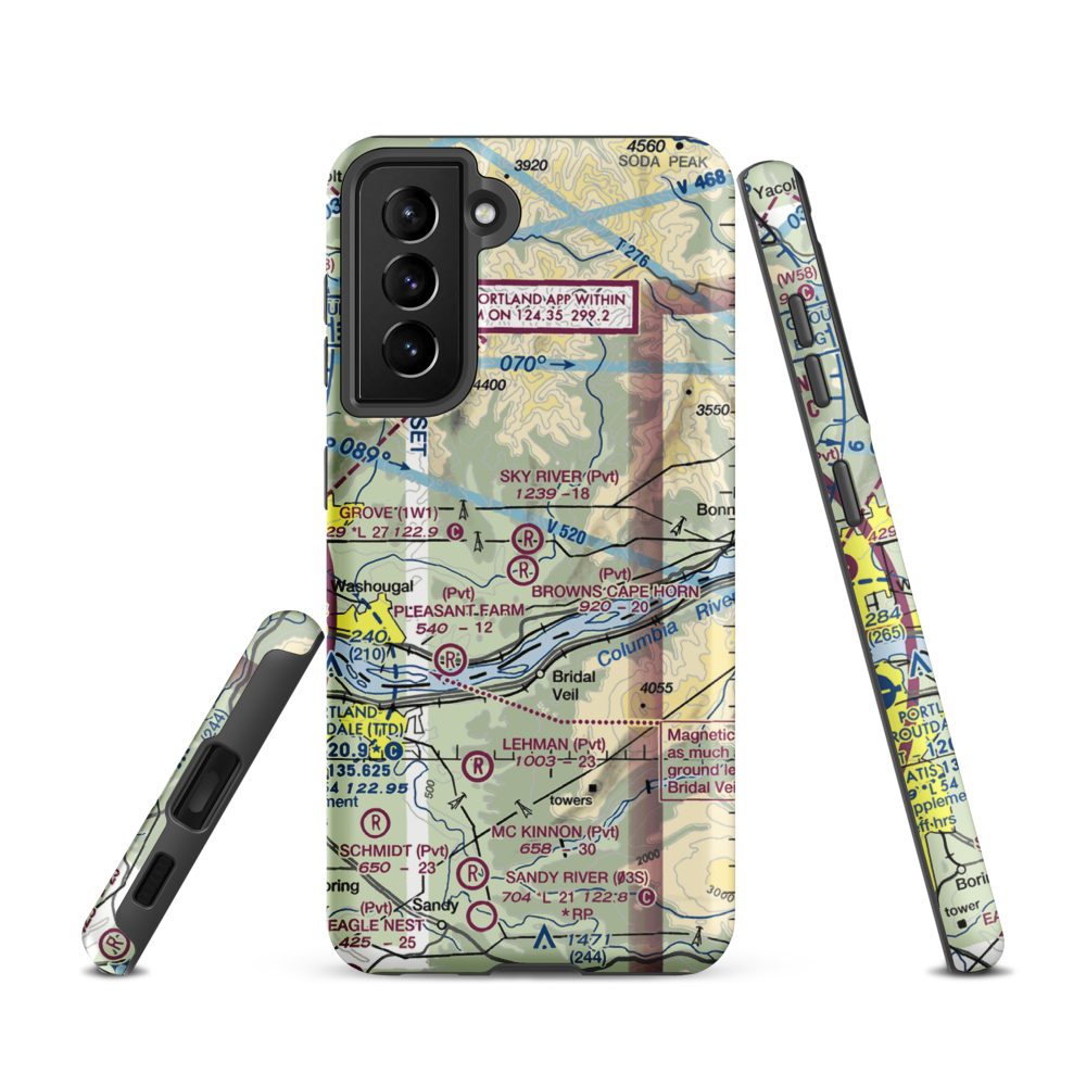Sky River Ranch Airport (WA78) VFR Sectional Samsung Phone Case Samsung Galaxy S21 model shown