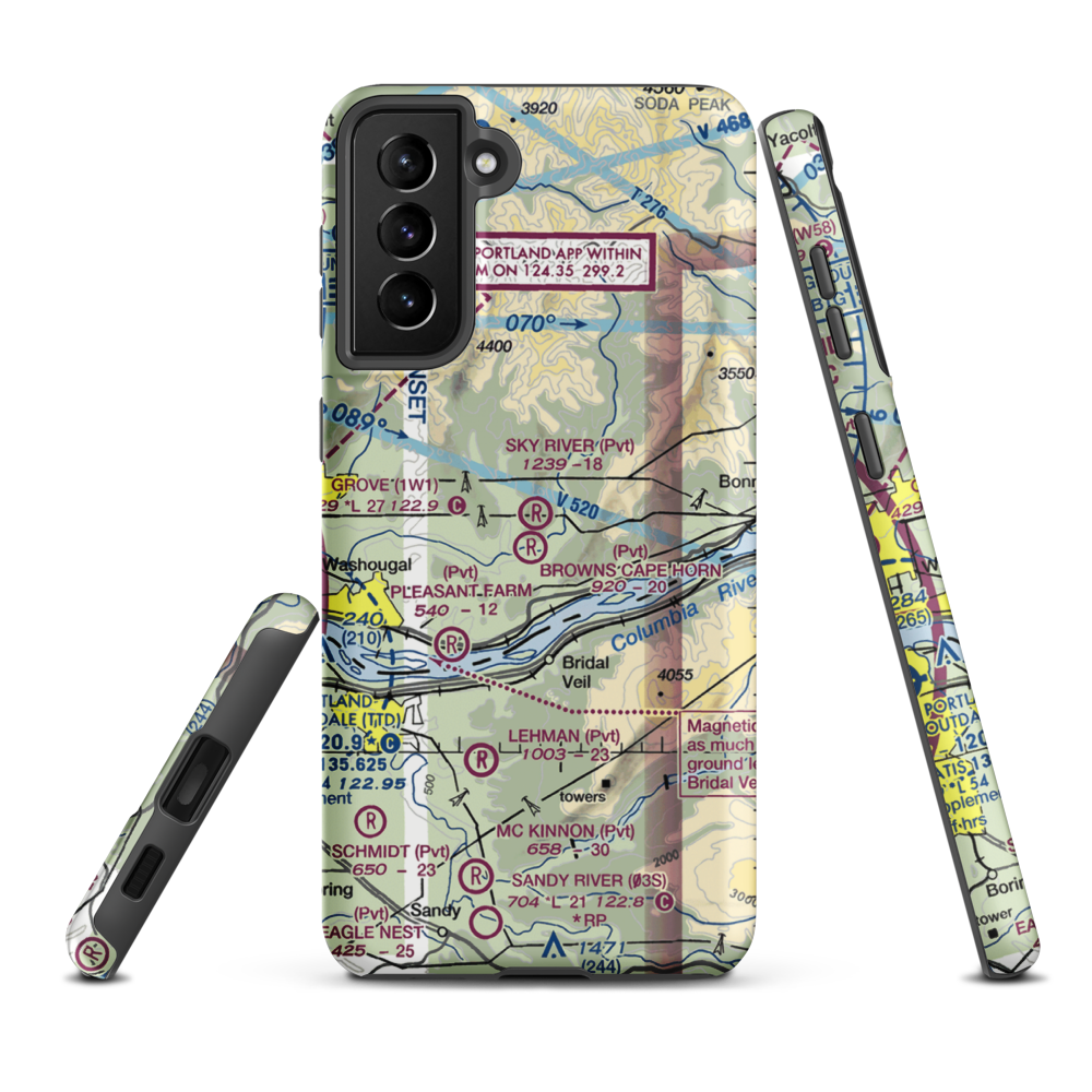 Sky River Ranch Airport (WA78) VFR Sectional Samsung Phone Case Samsung Galaxy S21 FE model shown