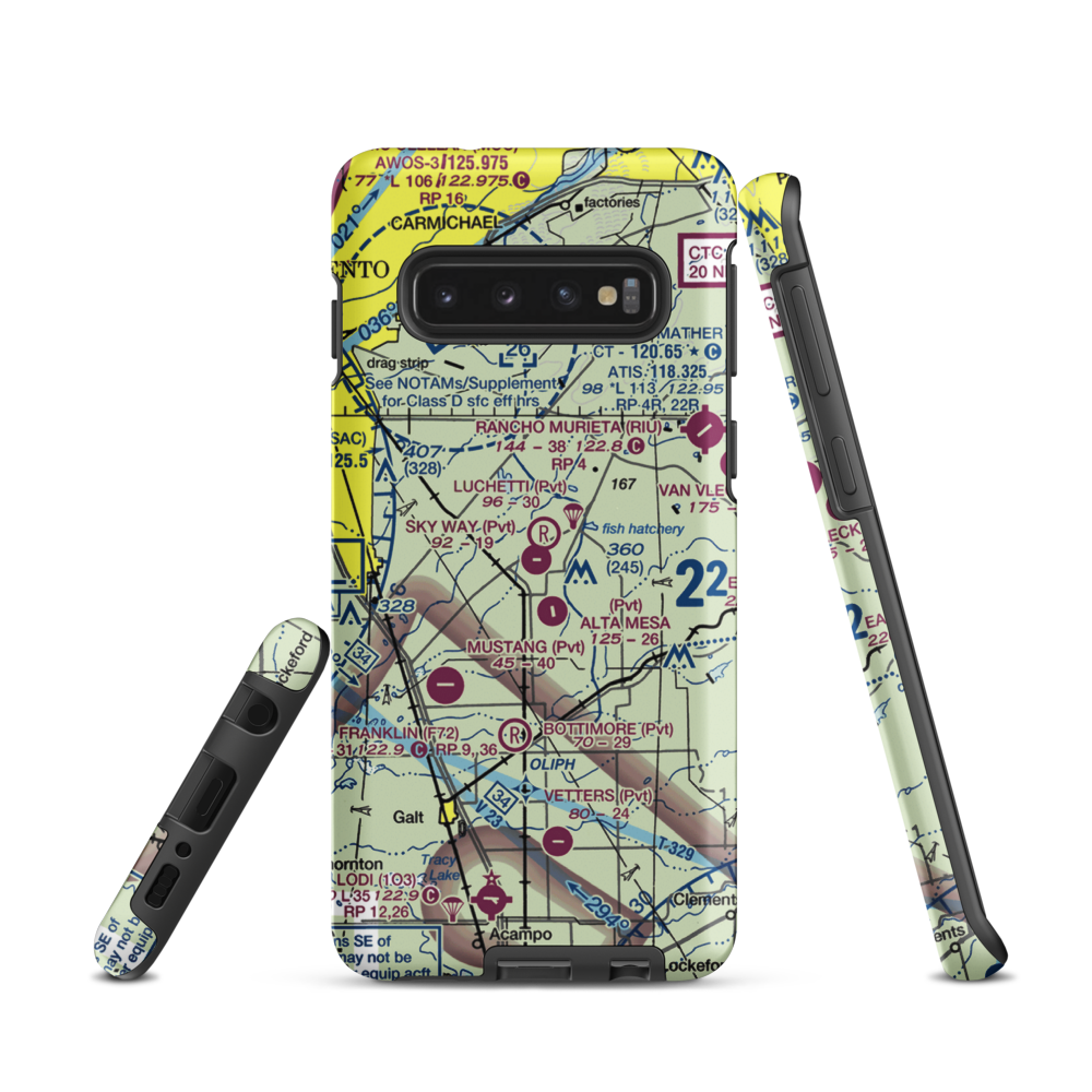 Sky Way Estates Airport (CL04) VFR Sectional Samsung Phone Case Samsung Galaxy S10 model shown