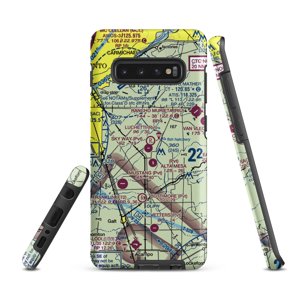 Sky Way Estates Airport (CL04) VFR Sectional Samsung Phone Case Samsung Galaxy S10 Plus model shown