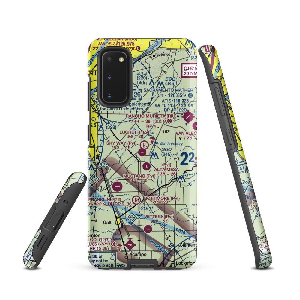 Sky Way Estates Airport (CL04) VFR Sectional Samsung Phone Case Samsung Galaxy S20 model shown