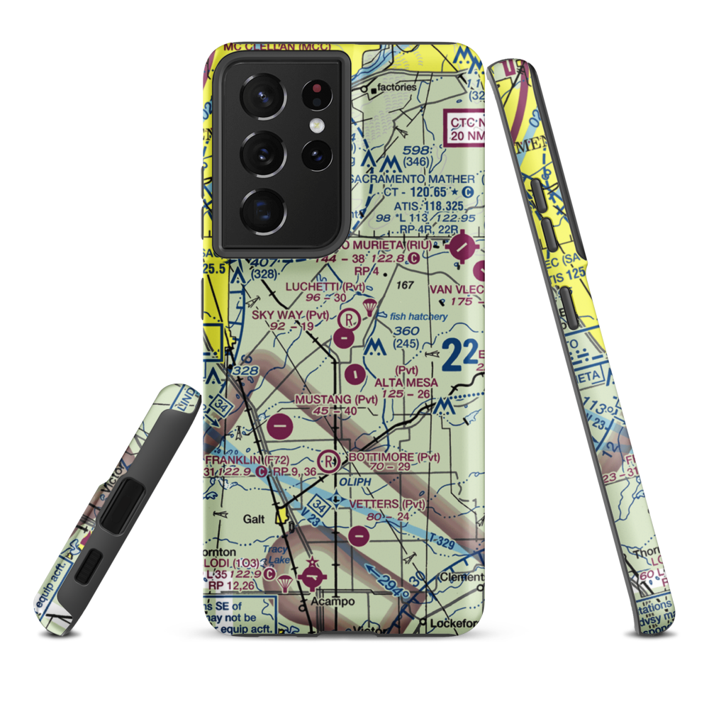 Sky Way Estates Airport (CL04) VFR Sectional Samsung Phone Case Samsung Galaxy S21 Ultra model shown