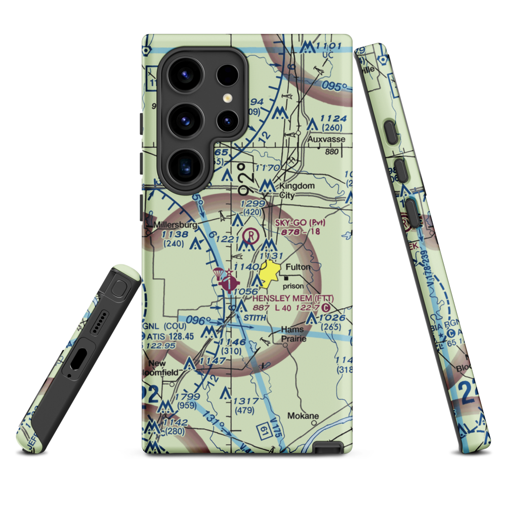 Sky-Go Farms Airport (73MU) VFR Sectional Samsung Phone Case Samsung Galaxy S24 Ultra model shown