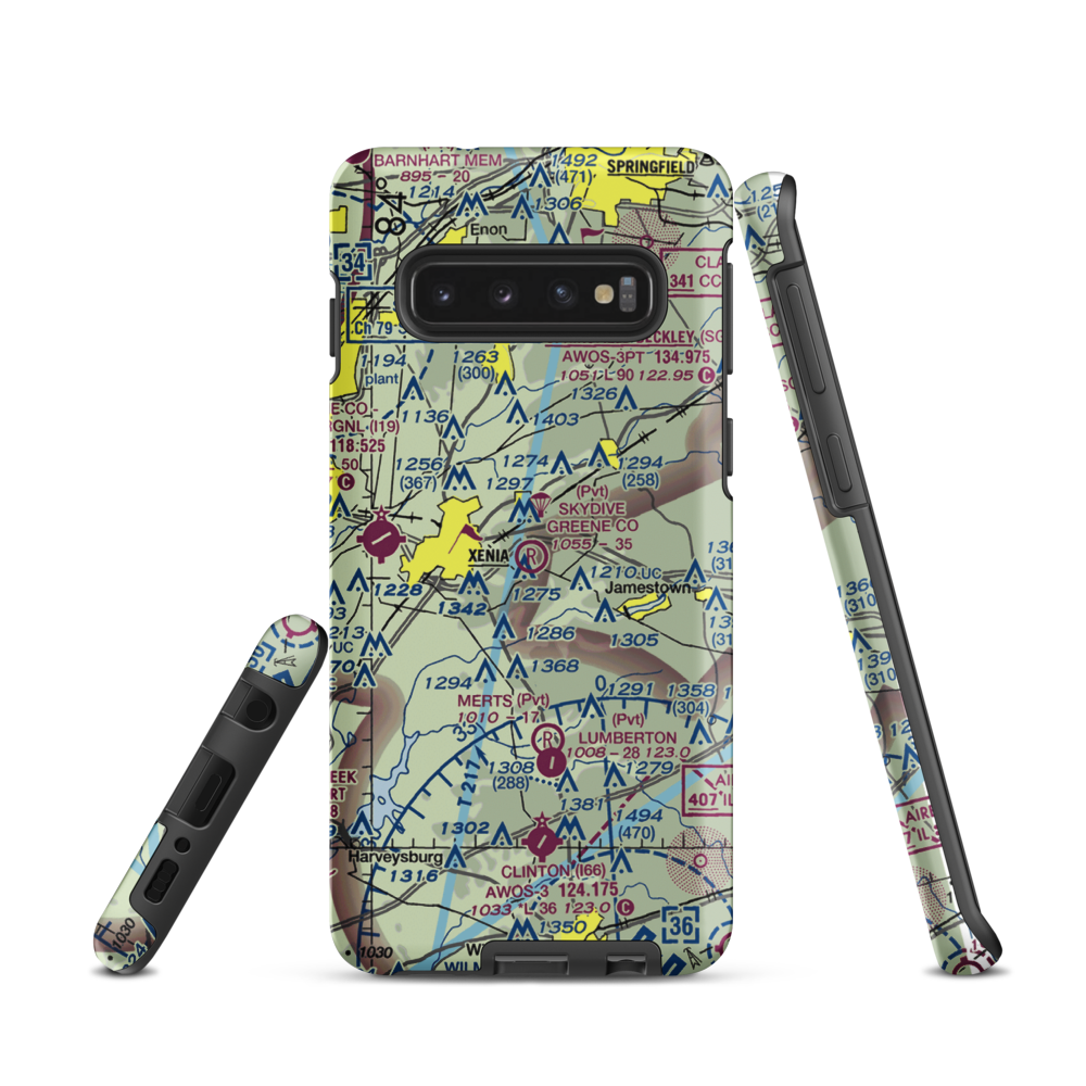 Skydive Greene County Inc Airport (7OA7) VFR Sectional Samsung Phone Case Samsung Galaxy S10 model shown