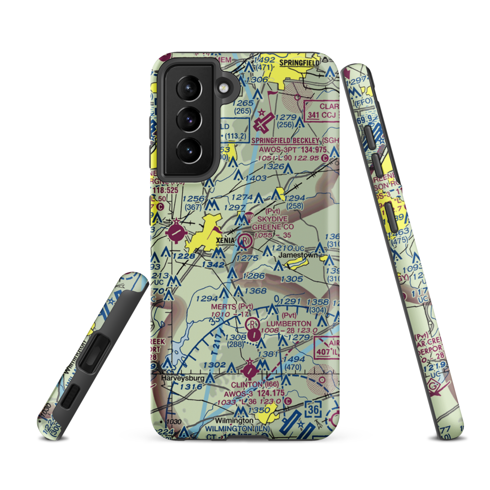 Skydive Greene County Inc Airport (7OA7) VFR Sectional Samsung Phone Case Samsung Galaxy S21 FE model shown