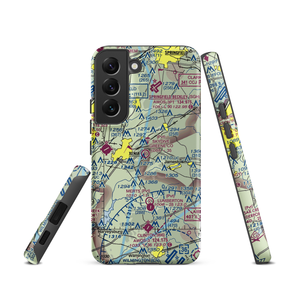Skydive Greene County Inc Airport (7OA7) VFR Sectional Samsung Phone Case Samsung Galaxy S22 model shown