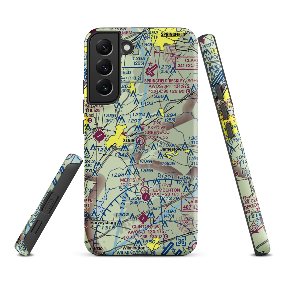 Skydive Greene County Inc Airport (7OA7) VFR Sectional Samsung Phone Case Samsung Galaxy S22 Plus model shown