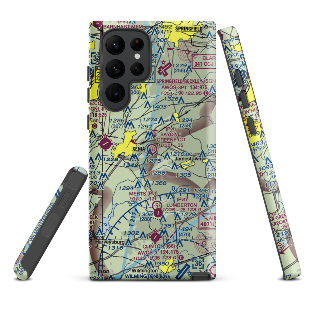 Skydive Greene County Inc Airport (7OA7) VFR Sectional Samsung Phone Case Samsung Galaxy S22 Ultra model shown