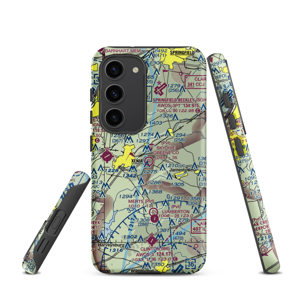 Skydive Greene County Inc Airport (7OA7) VFR Sectional Samsung Phone Case Samsung Galaxy S23 model shown