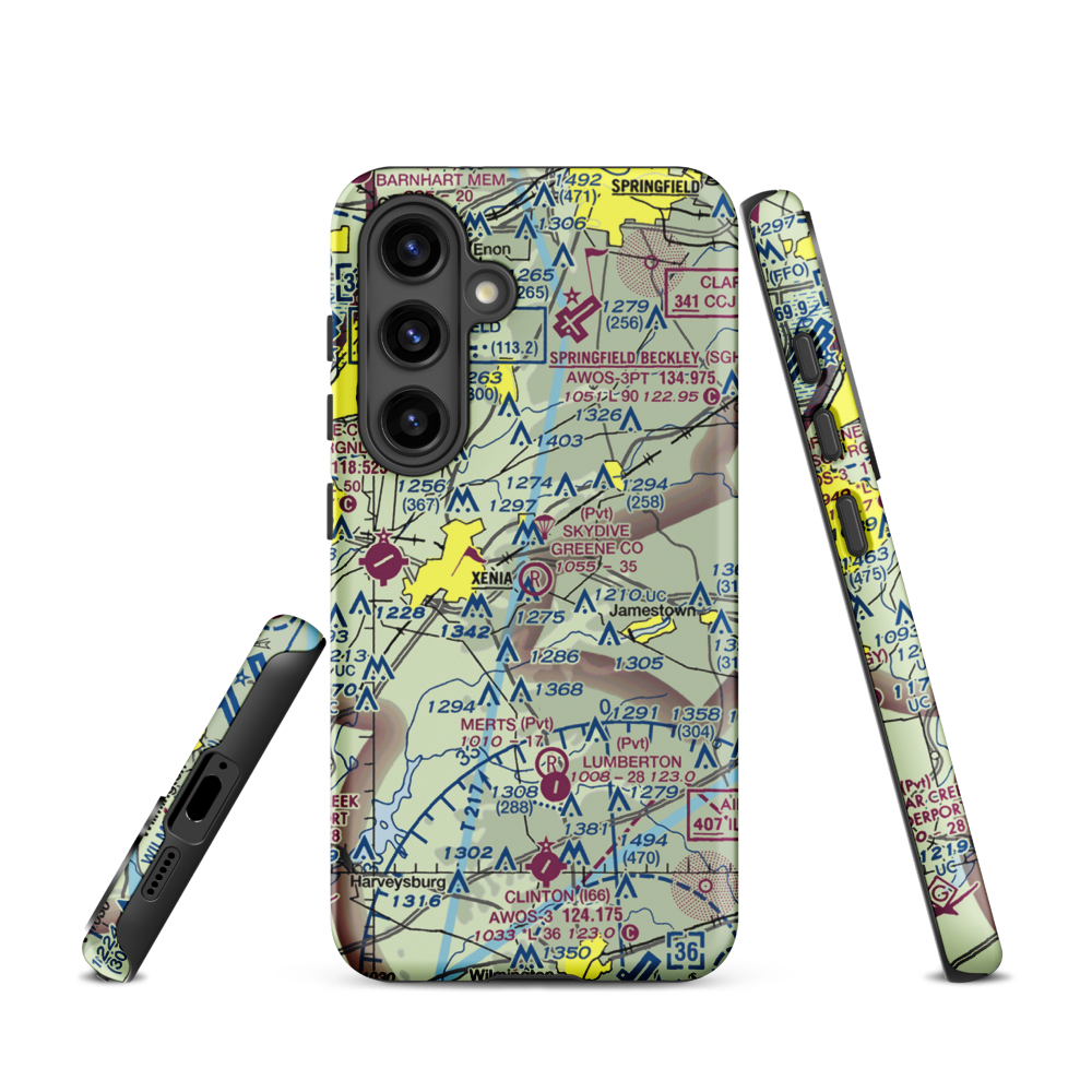 Skydive Greene County Inc Airport (7OA7) VFR Sectional Samsung Phone Case Samsung Galaxy S24 model shown