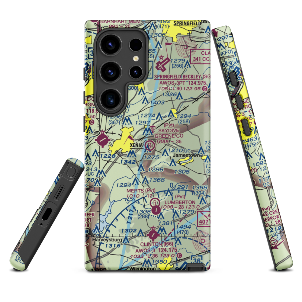 Skydive Greene County Inc Airport (7OA7) VFR Sectional Samsung Phone Case Samsung Galaxy S24 Ultra model shown