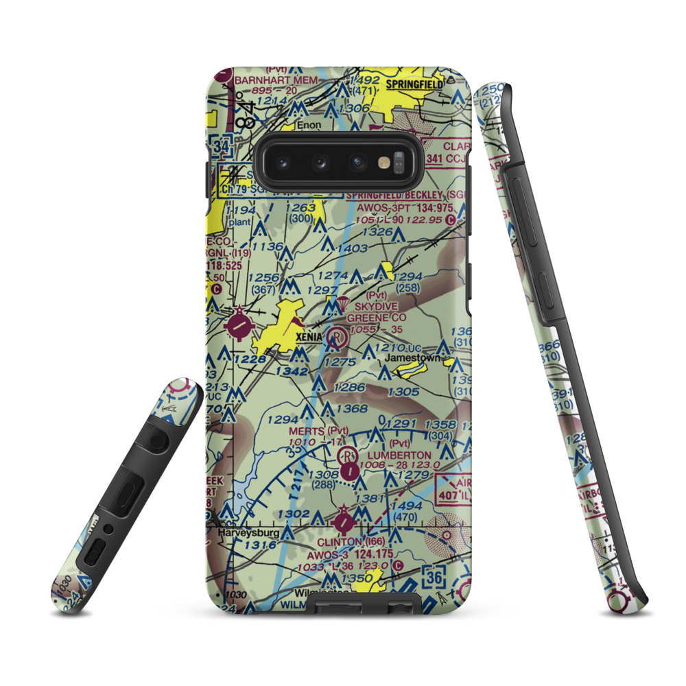 Skydive Greene County Inc Airport (7OA7) VFR Sectional Samsung Phone Case Samsung Galaxy S10e model shown