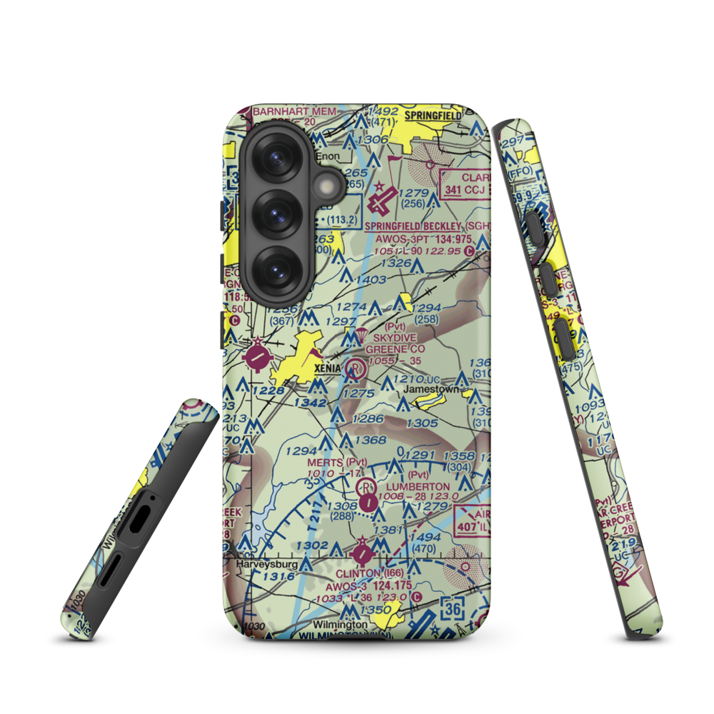 Skydive Greene County Inc Airport (7OA7) VFR Sectional Samsung Phone Case Samsung Galaxy S25 model shown