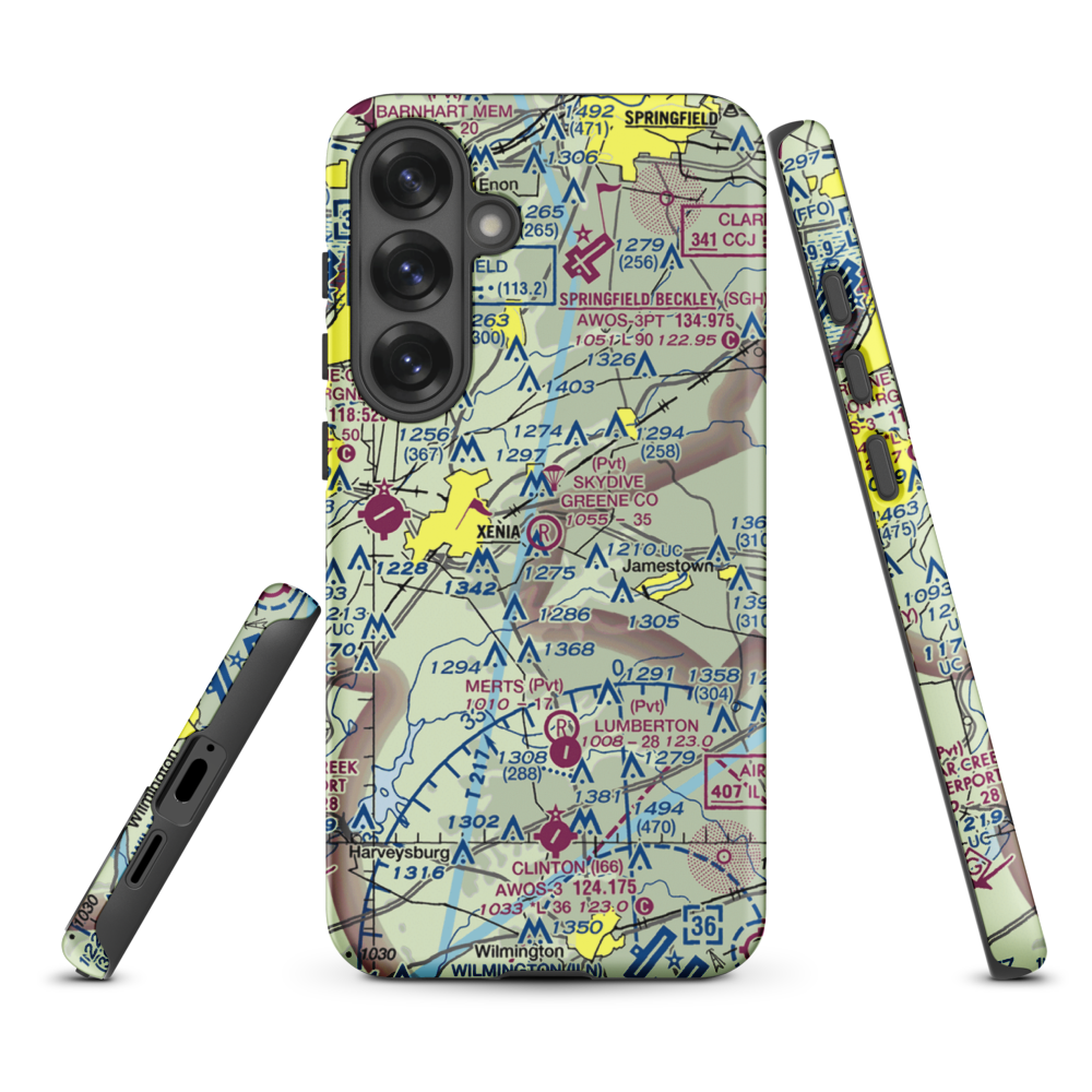 Skydive Greene County Inc Airport (7OA7) VFR Sectional Samsung Phone Case Samsung Galaxy S25 Plus model shown