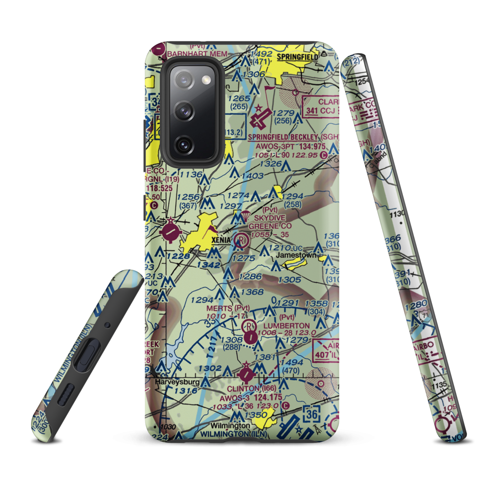 Skydive Greene County Inc Airport (7OA7) VFR Sectional Samsung Phone Case Samsung Galaxy S20 FE model shown
