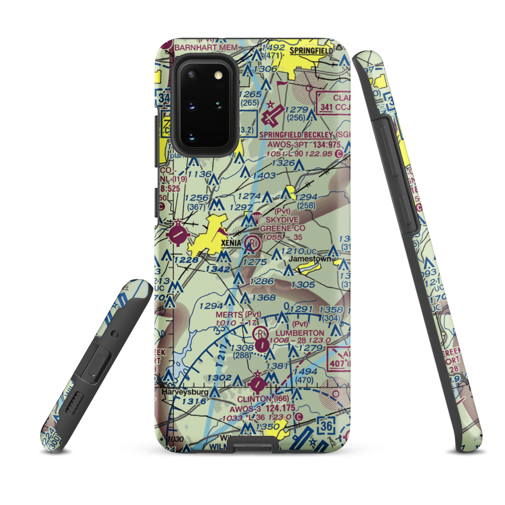 Skydive Greene County Inc Airport (7OA7) VFR Sectional Samsung Phone Case Samsung Galaxy S20 Plus model shown