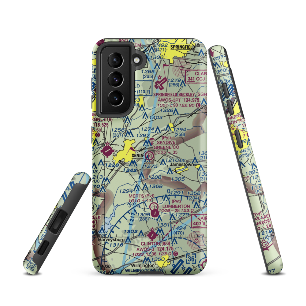 Skydive Greene County Inc Airport (7OA7) VFR Sectional Samsung Phone Case Samsung Galaxy S21 model shown