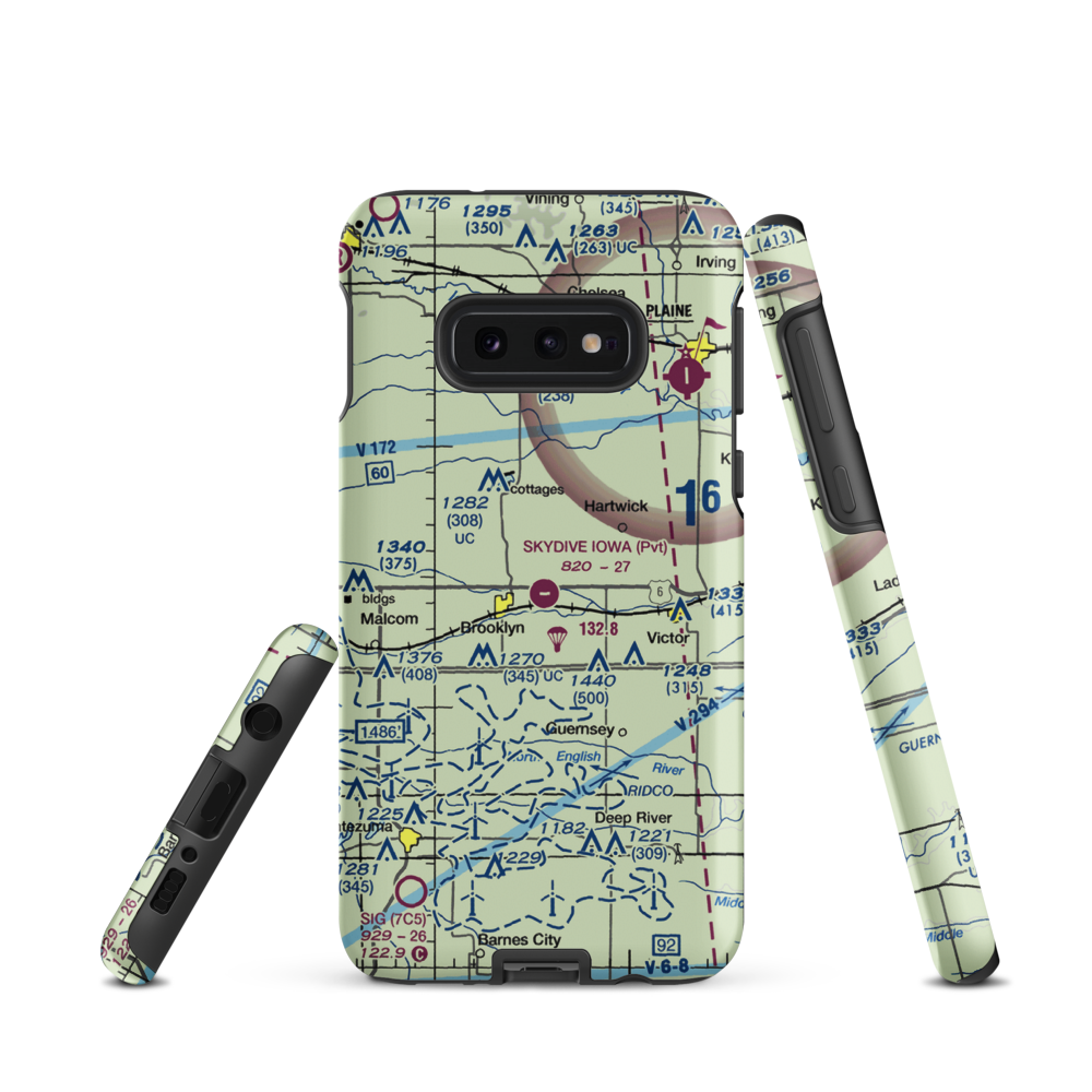 Skydive Iowa Airport (09IA) VFR Sectional Samsung Phone Case Samsung Galaxy S10e model shown