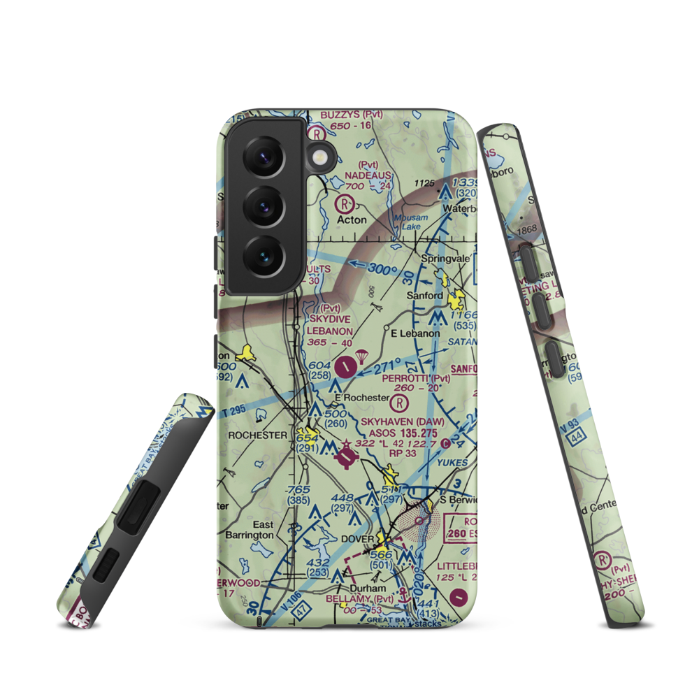 Skydive Lebanon Airport (ME64) VFR Sectional Samsung Phone Case Samsung Galaxy S22 model shown