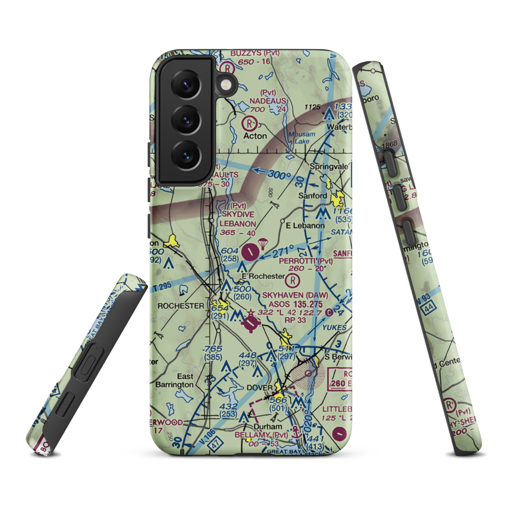 Skydive Lebanon Airport (ME64) VFR Sectional Samsung Phone Case Samsung Galaxy S22 Plus model shown