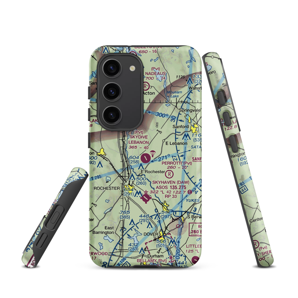 Skydive Lebanon Airport (ME64) VFR Sectional Samsung Phone Case Samsung Galaxy S23 model shown
