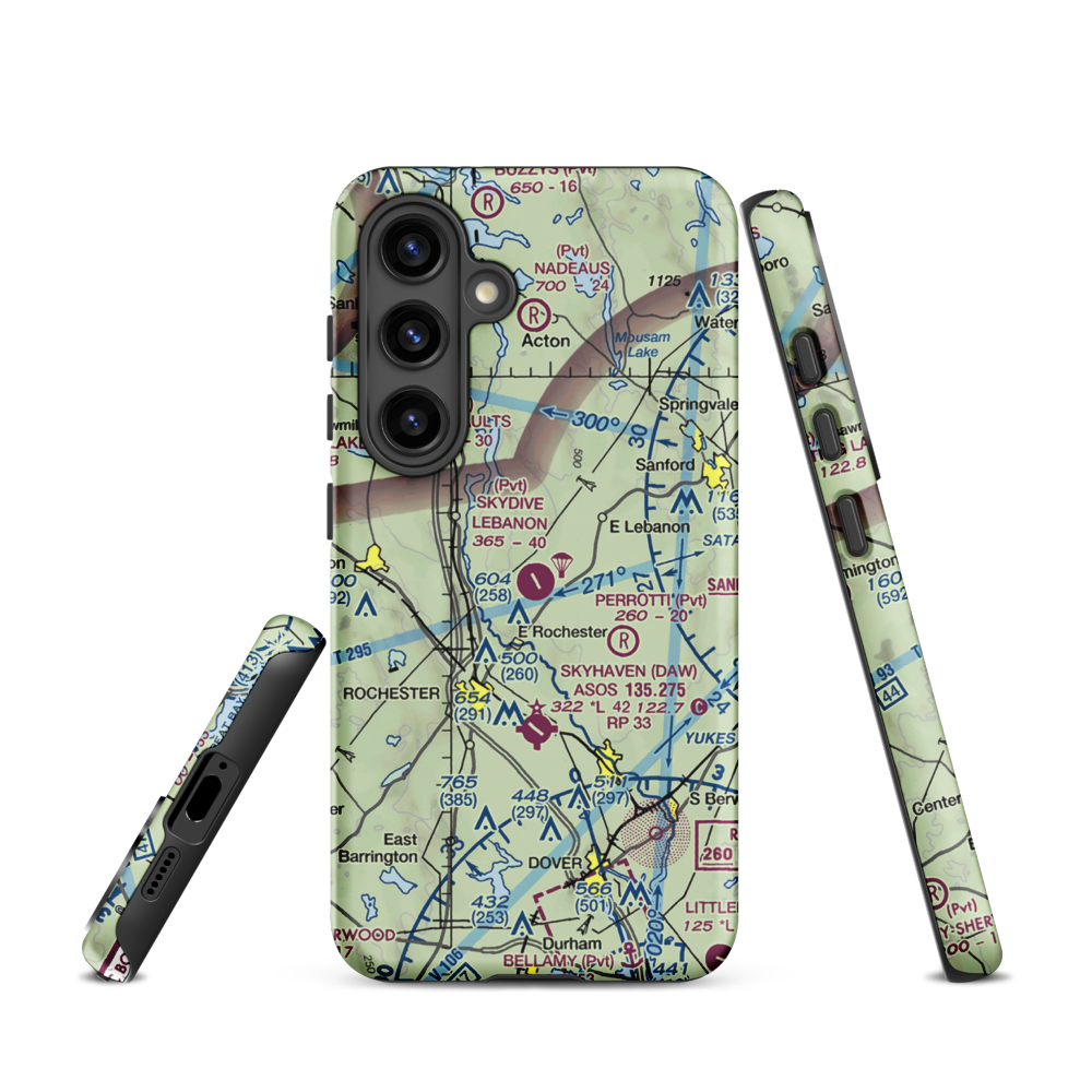 Skydive Lebanon Airport (ME64) VFR Sectional Samsung Phone Case Samsung Galaxy S24 model shown