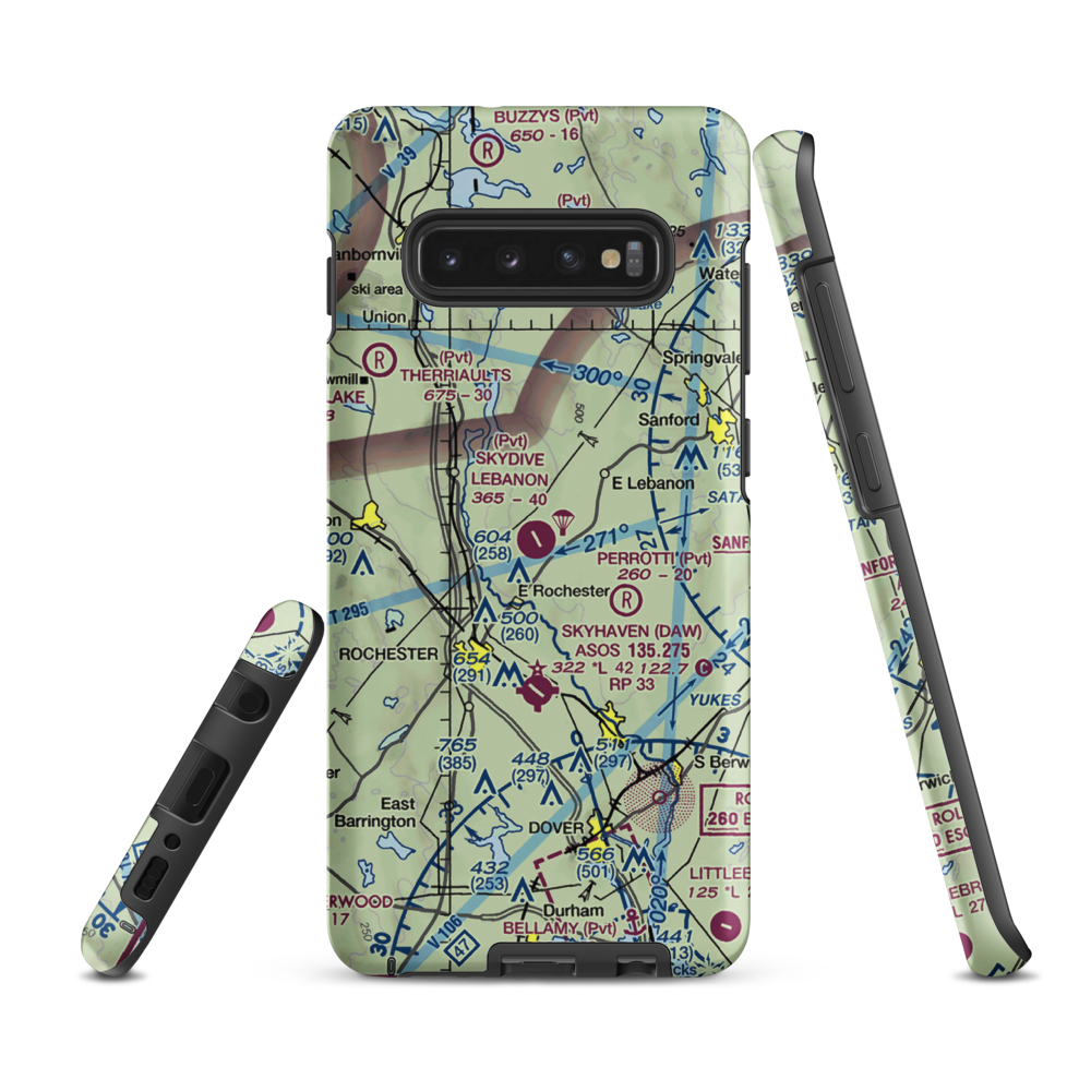 Skydive Lebanon Airport (ME64) VFR Sectional Samsung Phone Case Samsung Galaxy S10 Plus model shown