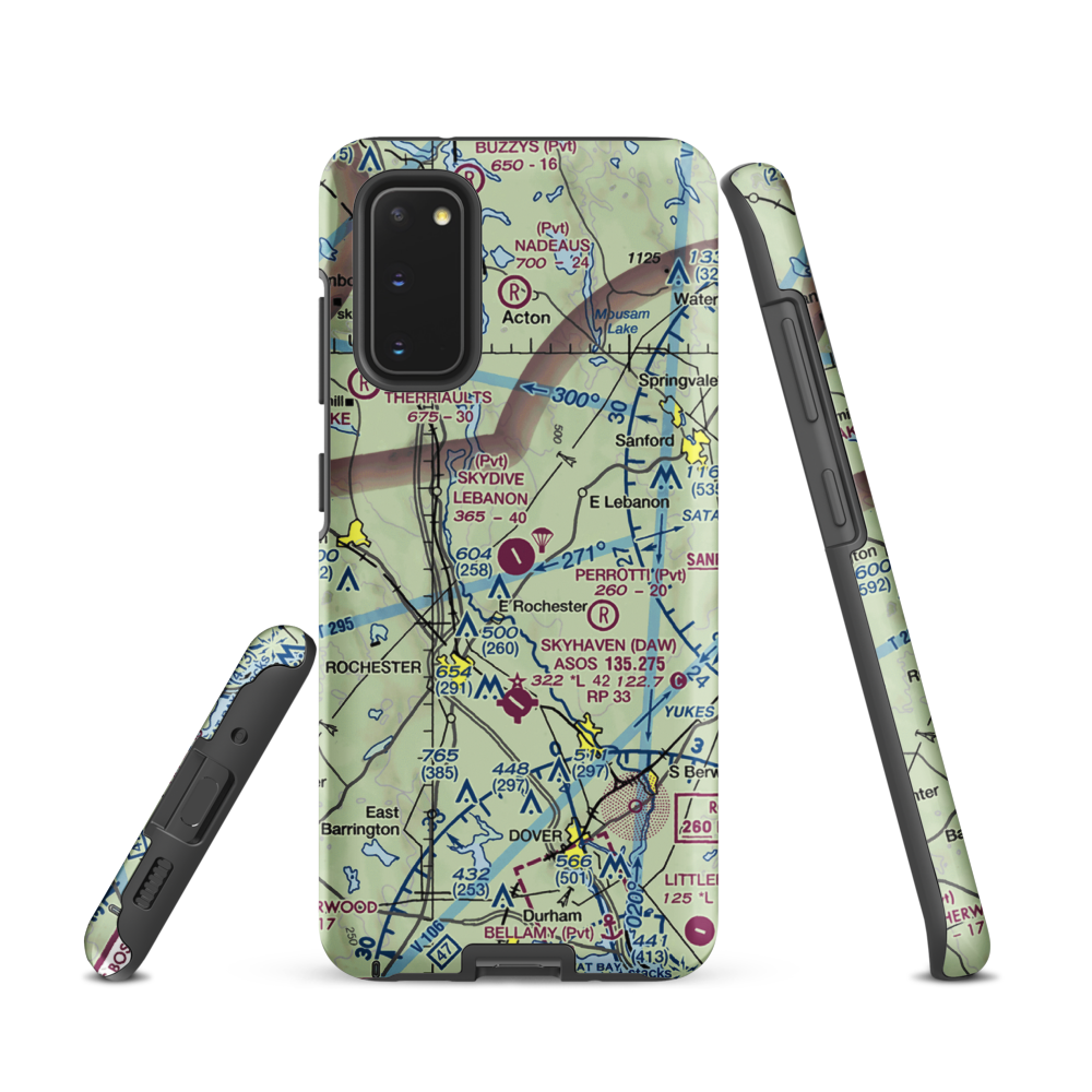 Skydive Lebanon Airport (ME64) VFR Sectional Samsung Phone Case Samsung Galaxy S20 model shown